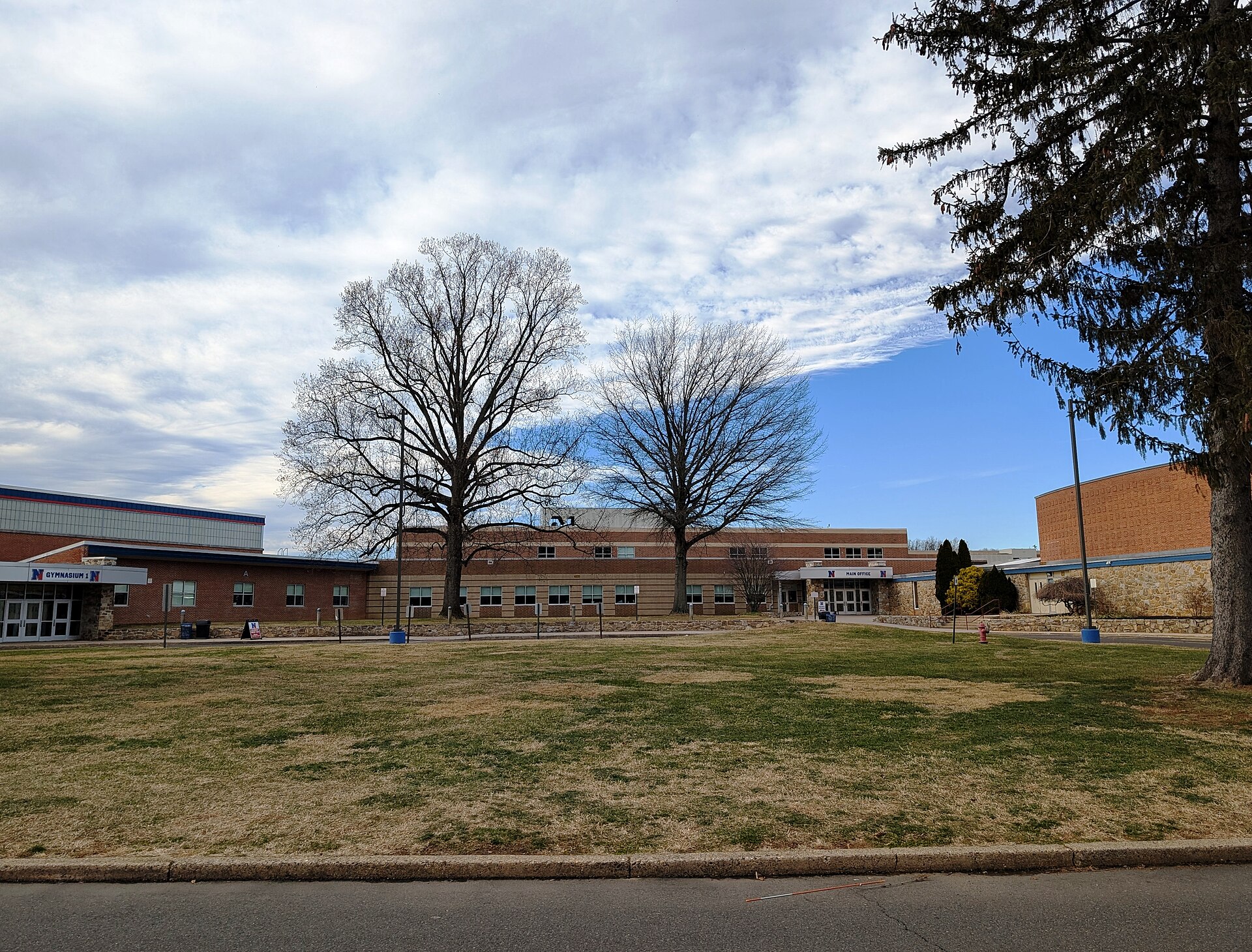 Front of Neshaminy High School in Langhorne, PA